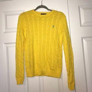 Ralph Lauren Yellow Cable knit Sweater!!